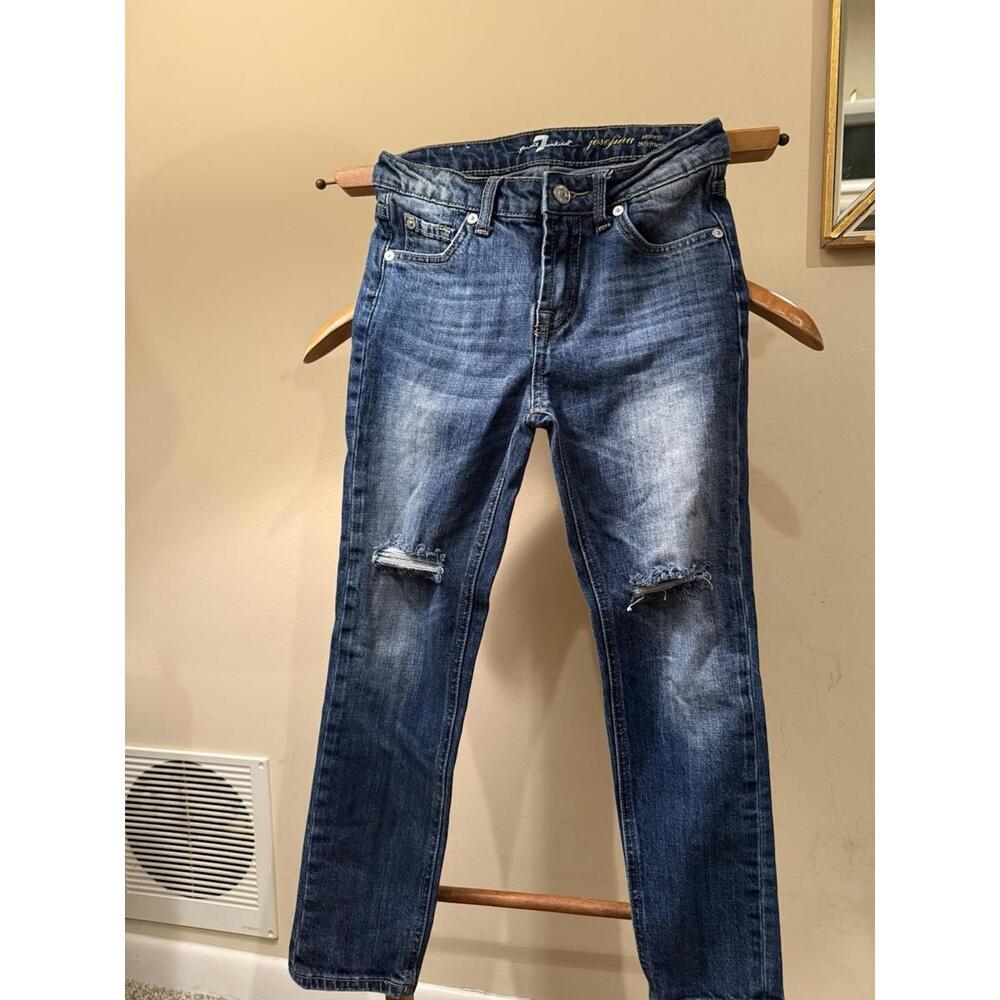 Seven for all mankind Girls Jeans Straight Leg 10 josefina skinny boyfriend Dark